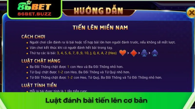 Đánh Bài Tiến Lên Cùng 86bet - Top Cách Chiến Thắng Dễ Dàng 2 Nắm chắc luật chơi đánh bài tiến lên để không bị thua
