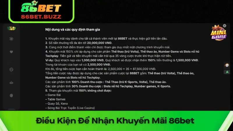 Chương Trình Khuyến Mãi 86bet – Nhận Thưởng Mỗi Ngày 33 Điều kiện để nhận khuyến mãi 86bet ngay trên hệ thống