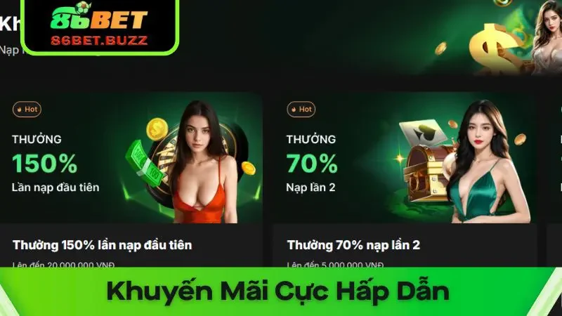86bet – Top 1 Địa Chỉ Đẳng Cấp 2025 - Tham Gia Nhận Thưởng Tặng 150% 7 Khuyến mãi lớn dành cho cả tân thủ lẫn cựu binh tại 86BET