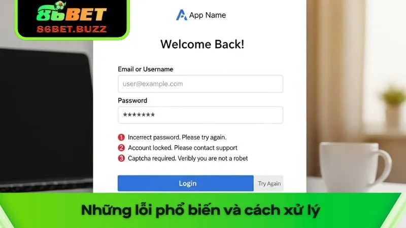 Đăng Nhập 86bet Dễ Dàng - An Toàn Với 3 Phút 2 Những lỗi đăng nhập 86bet phổ biến và cách xử lý