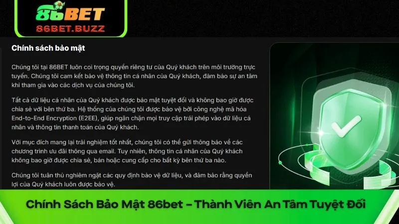 Chính Sách Bảo Mật 86bet – Thành Viên An Tâm Tuyệt Đối 3 Chính sách bảo mật 86bet giữ an toàn thông tin người chơi